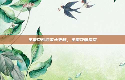 王者荣耀迎来大更新,全面攻略指南