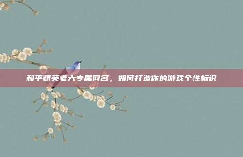 和平精英老六专属网名,如何打造你的游戏个性标识