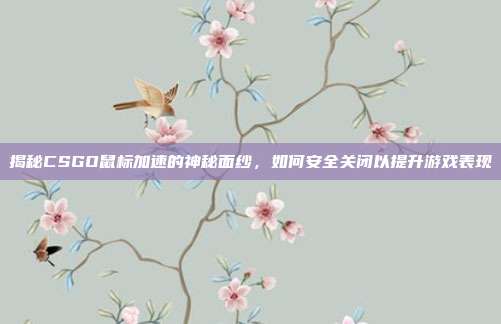 揭秘CSGO鼠标加速的神秘面纱,如何安全关闭以提升游戏表现