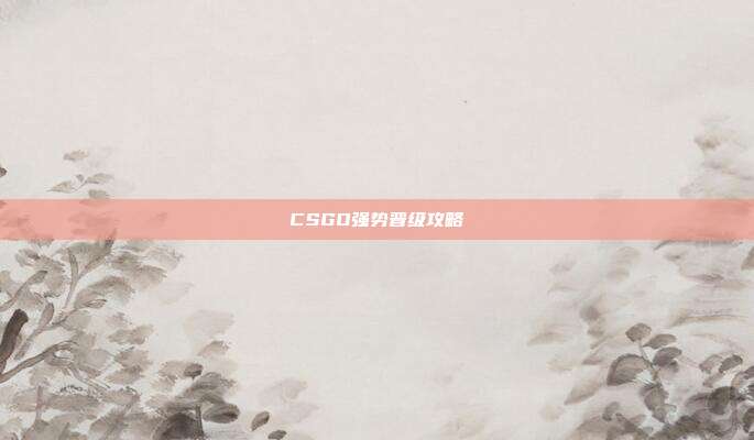CSGO强势晋级攻略