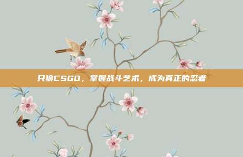 只狼CSGO,掌握战斗艺术,成为真正的忍者