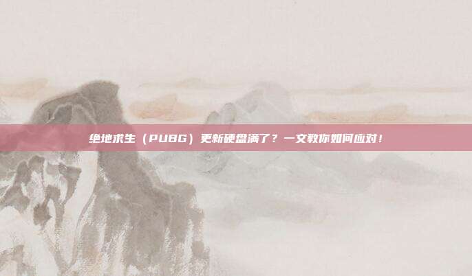 绝地求生(PUBG)更新硬盘满了?一文教你如何应对!