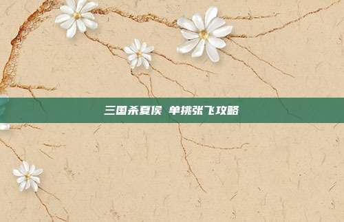 三国杀夏侯惇单挑张飞攻略