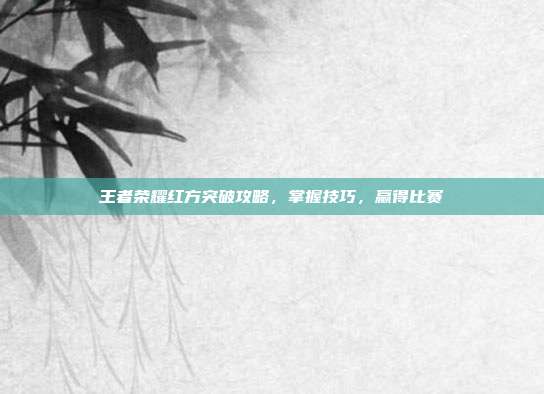 王者荣耀红方突破攻略,掌握技巧,赢得比赛