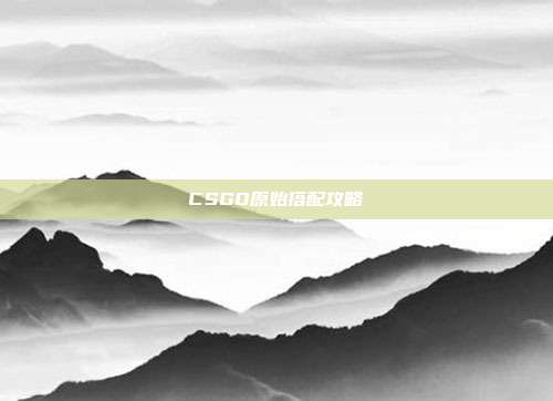 CSGO原始搭配攻略