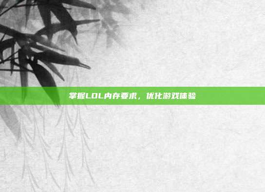 掌握LOL内存要求,优化游戏体验