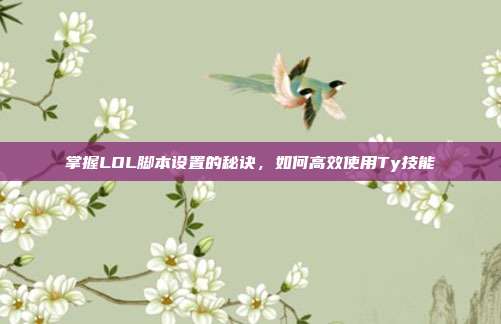 掌握LOL脚本设置的秘诀,如何高效使用Ty技能