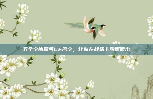五个字的霸气CF名字,让你在战场上脱颖而出