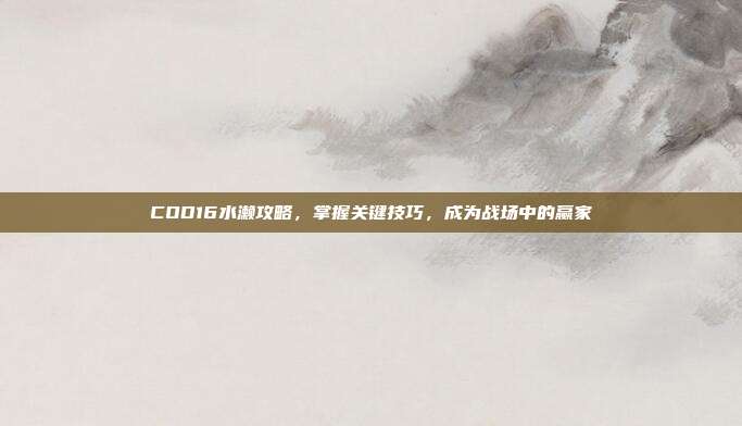 COD16水濑攻略,掌握关键技巧,成为战场中的赢家