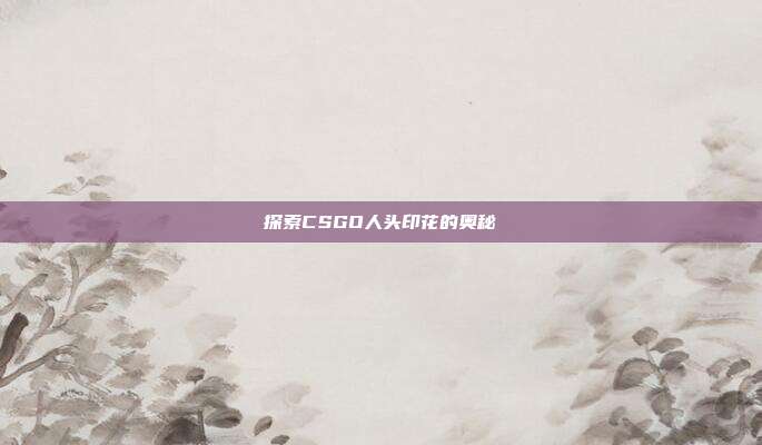 探索CSGO人头印花的奥秘