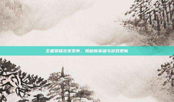 王者荣耀北京发布,揭秘新英雄与游戏更新