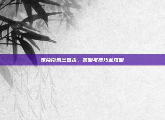 东莞南城三国杀,策略与技巧全攻略