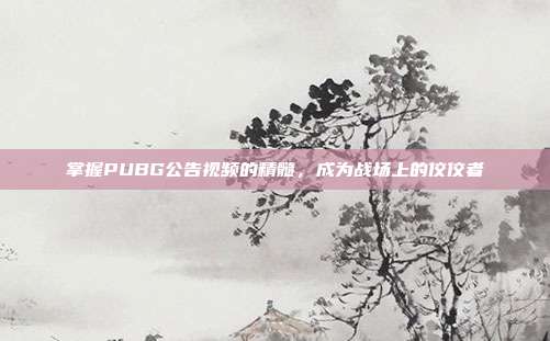 掌握PUBG公告视频的精髓,成为战场上的佼佼者