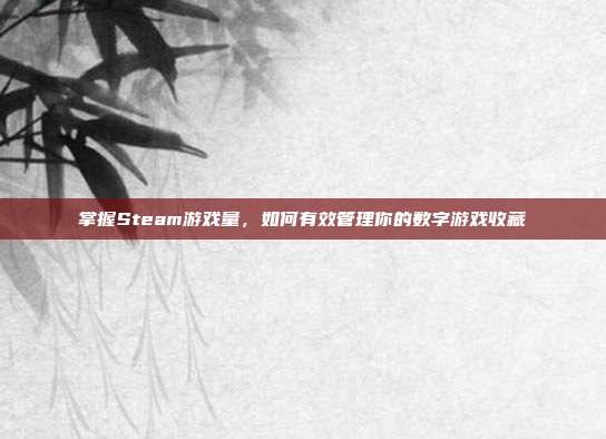 掌握Steam游戏量,如何有效管理你的数字游戏收藏