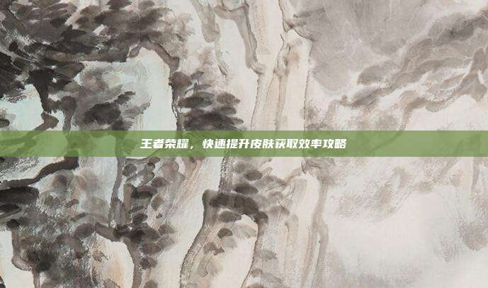 王者荣耀，快速提升皮肤获取效率攻略