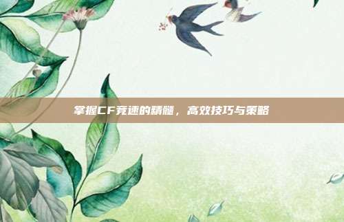 掌握CF竞速的精髓,高效技巧与策略