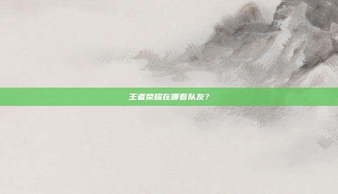王者荣耀在哪看队友?