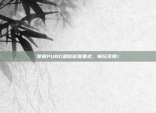 掌握PUBG最低配置要求,畅玩无阻!