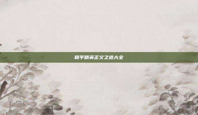 和平精英正义之道大全