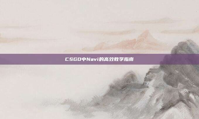 CSGO中Navi的高效教学指南