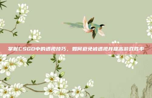 掌握CSGO中的透视技巧,如何避免被透视并提高游戏胜率