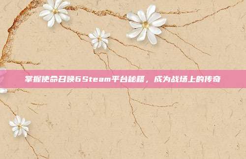 掌握使命召唤6Steam平台秘籍,成为战场上的传奇