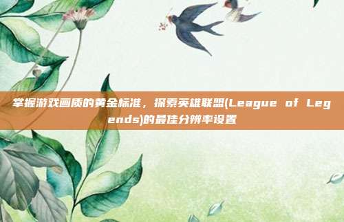掌握游戏画质的黄金标准,探索英雄联盟(League of Legends)的最佳分辨率设置