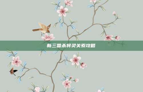 新三国杀将灵关索攻略