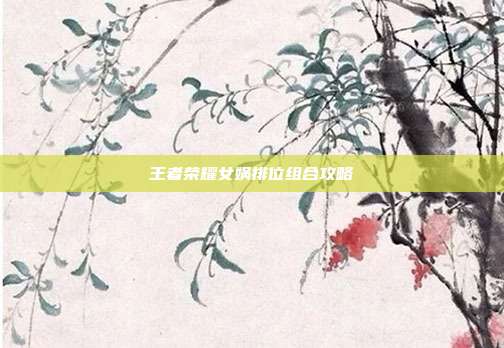 王者荣耀女娲排位组合攻略