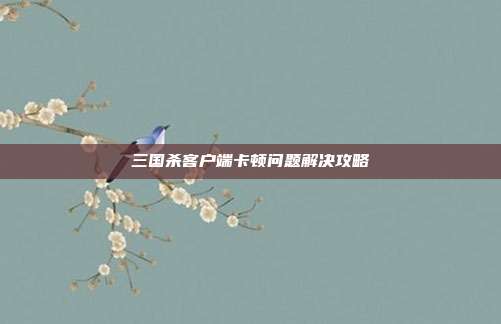 三国杀客户端卡顿问题解决攻略