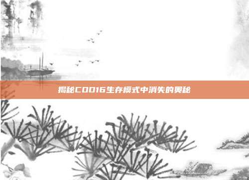 揭秘COD16生存模式中消失的奥秘
