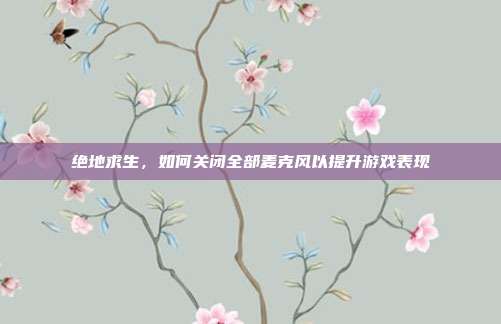 绝地求生,如何关闭全部麦克风以提升游戏表现