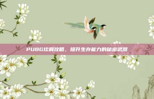 PUBG坎肩攻略，提升生存能力的秘密武器
