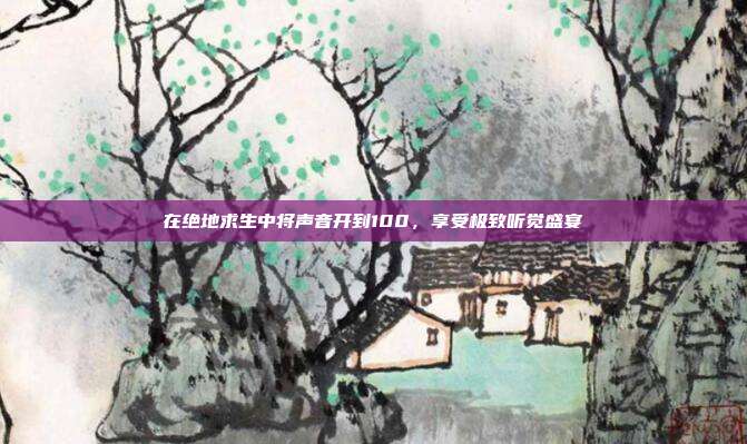 在绝地求生中将声音开到100,享受极致听觉盛宴