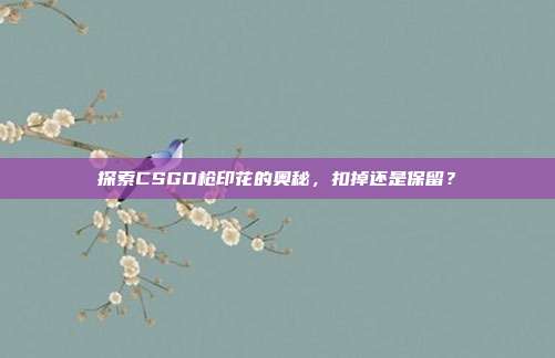 探索CSGO枪印花的奥秘,扣掉还是保留?