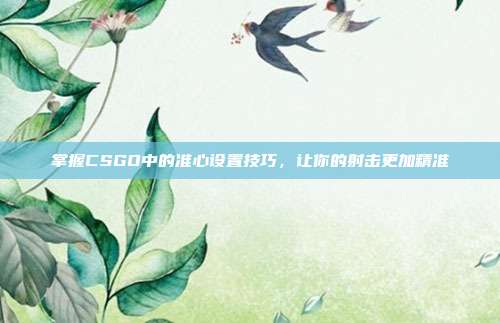 掌握CSGO中的准心设置技巧,让你的射击更加精准
