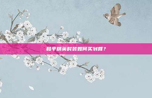 和平精英时装如何买划算?