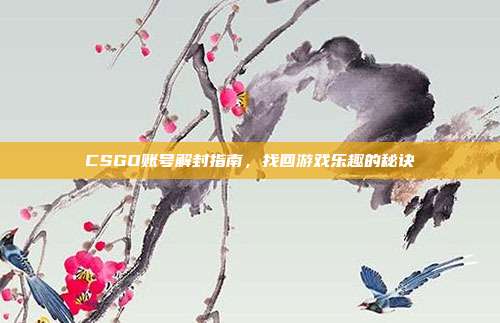 CSGO账号解封指南,找回游戏乐趣的秘诀