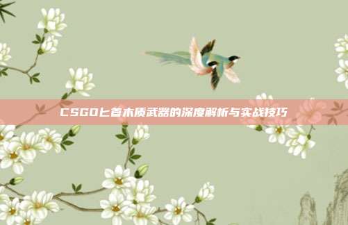 CSGO匕首木质武器的深度解析与实战技巧