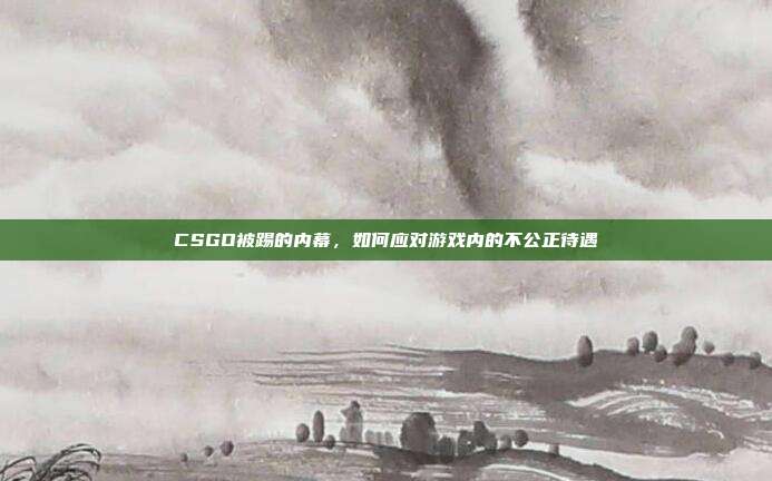 CSGO被踢的内幕,如何应对游戏内的不公正待遇