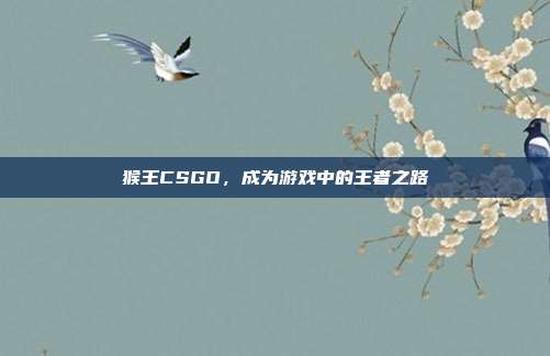 猴王CSGO,成为游戏中的王者之路