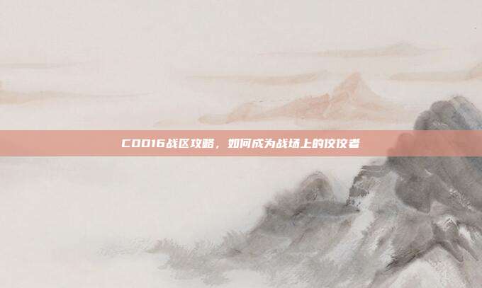 COD16战区攻略,如何成为战场上的佼佼者