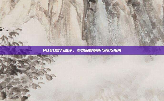 PUBG官方点评,游戏深度解析与技巧指南
