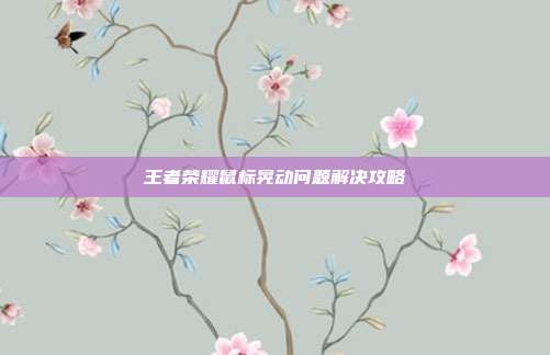 王者荣耀鼠标晃动问题解决攻略