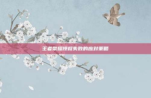 王者荣耀授权失败的应对策略