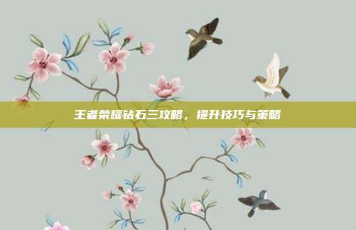 王者荣耀钻石三攻略,提升技巧与策略