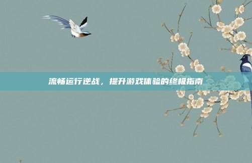 流畅运行逆战,提升游戏体验的终极指南