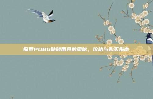 探索PUBG骷髅面具的奥秘,价格与购买指南