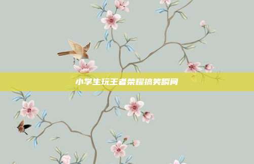 小学生玩王者荣耀搞笑瞬间