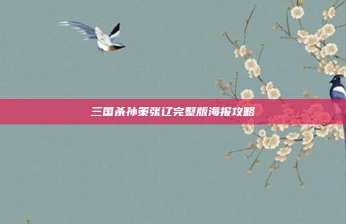 三国杀孙策张辽完整版海报攻略